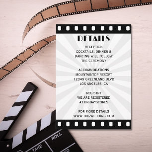 Movie Poster Film Reel Couple Photo Wedding Enclosure Card