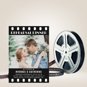 Movie Poster Film Strip Black And White Wedding Invitation