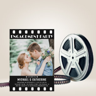 Movie Poster Film Strip Black And White Wedding Invitation