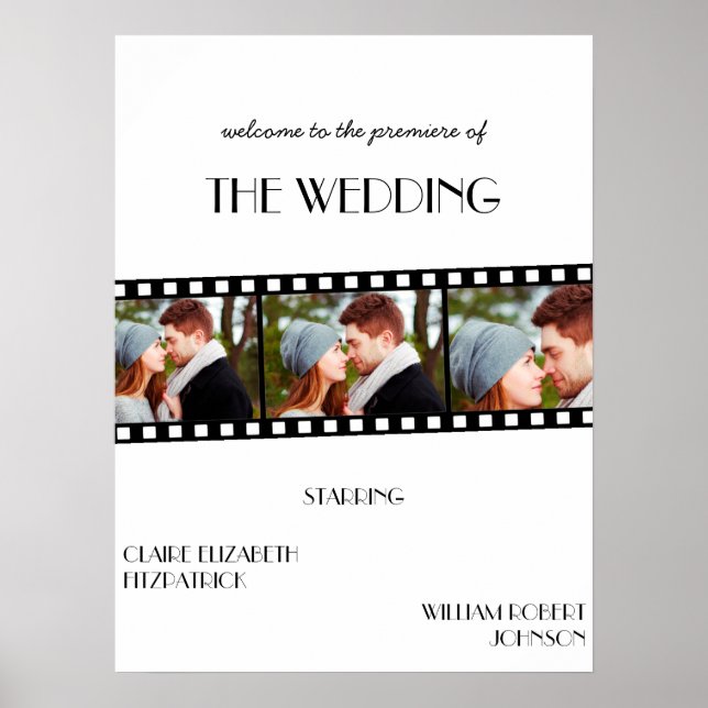 Movie Poster Film Strip Wedding Welcome Sign (Front)