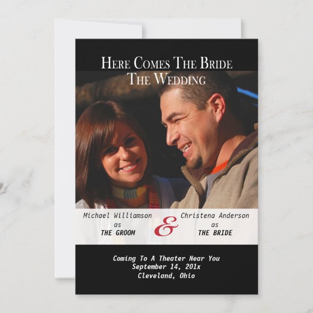 Movie Poster Save The Date Announcement (Front)