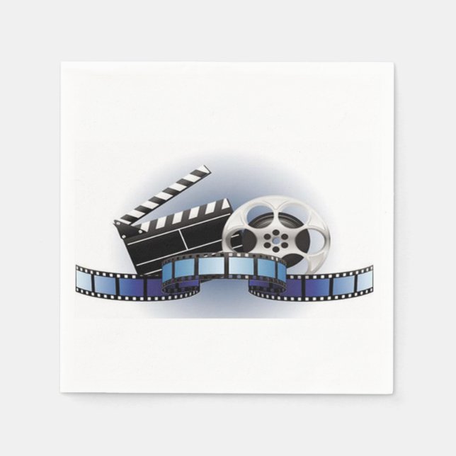 Movie Reel and Clapperboard Paper Napkins (Front)