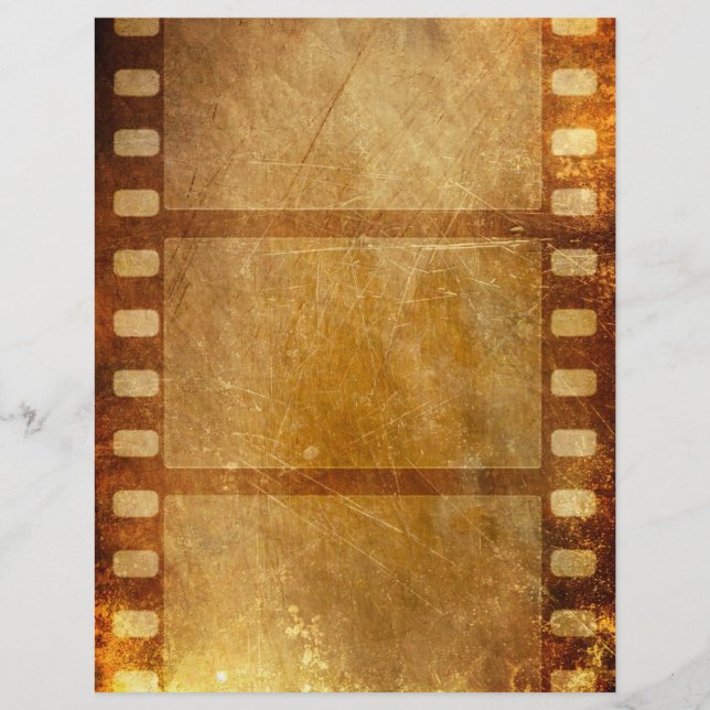 MOVIE REEL OLD-FASHIONED GRUNGE GOLD BACKGROUND DI FLYER (Front)