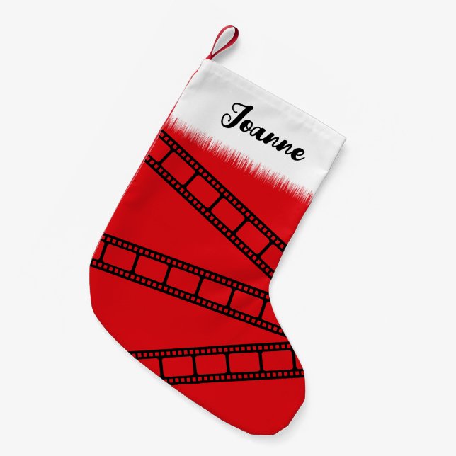 Movie Reel Pattern Small Christmas Stocking (Front (Hanging))