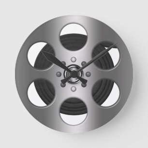 Movie Reel (Printed Flat) Round Clock