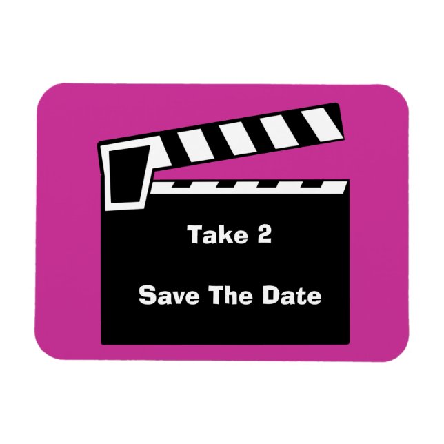 Movie Slate Clapperboard Save The Date Flexi Magnet (Horizontal)