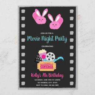 Movie slumber party invitation
