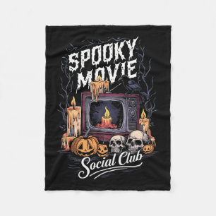 Movie Social Club Vintage Tv Halloween Horror Art Fleece Blanket