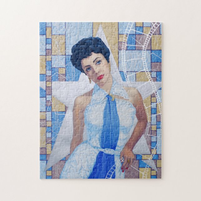 Movie Star Actress Old Hollywood fine art portrait Jigsaw Puzzle (Vertical)