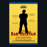 Movie Star Bar Mitzvah Poster Yellow Blue<br><div class="desc">He’s the star. Make his Bar Mitzvah a premiere to remember. This poster sets the tone for the party. “A limited engagement. On night only.” is at the top, along with your son’s name. A cool silhouette – arms crossed – represents your son. The critics’ praise surrounds him. The background...</div>