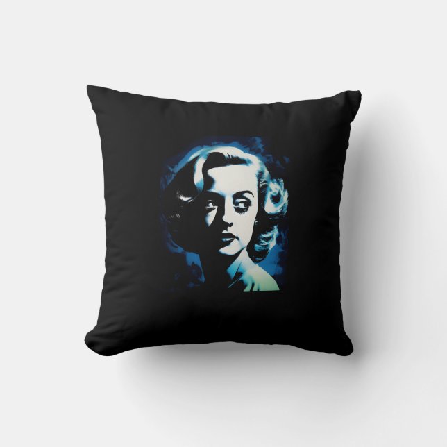 Movie Star Bette Nior Throw Pillow Davis (Front)
