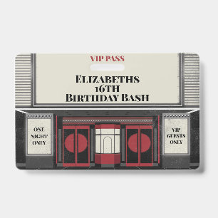 Movie Star Birthday Bash VIP Pass ID Badge