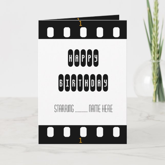 Movie Star Film Strip Themed Card (Front)
