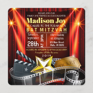 MOVIE STAR HOLLYWOOD Bat Mitzvah Invitation