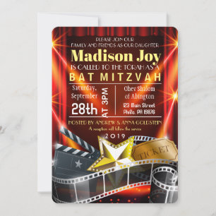 MOVIE STAR HOLLYWOOD Bat Mitzvah Invitation
