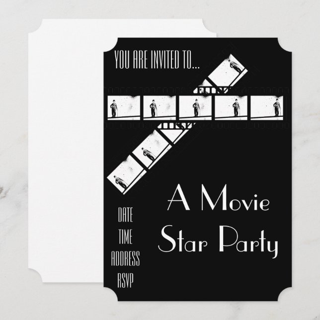 Movie Star Hollywood dress up party Invitation (Front/Back)