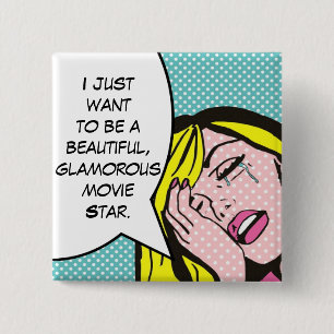 Movie Star Pop Art Button