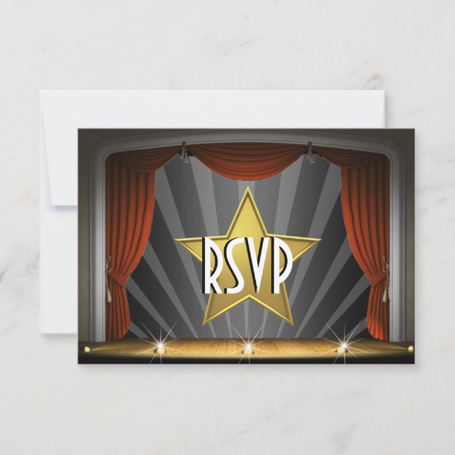 Movie Star Sweet Sixteen RSVP Card (Front)