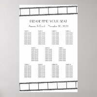 Movie Stars Film Strip Wedding Seating Chart