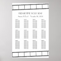 Movie Stars Film Strip Wedding Seating Chart