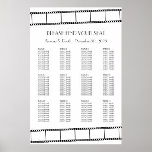 Movie Stars Film Strip Wedding Seating Chart