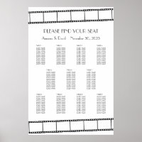 Movie Stars Film Strip Wedding Seating Chart