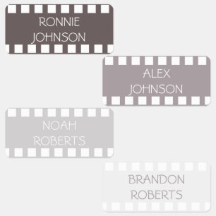 Movie Strip Grey Shades Colour Coded Clothing Name