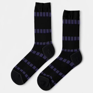 MOVIE STRIPS DEEP PURPLE AND BLACK Crew Socks