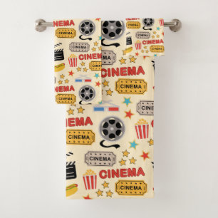 Movie Theater Fun Pattern Bath Towel Set