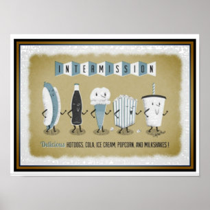  Movie Theater Intermission Snack Bar Poster 