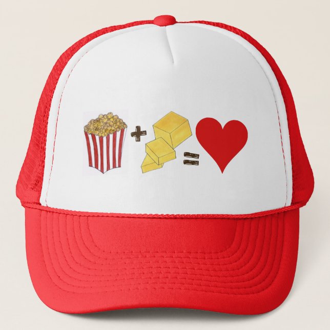 Movie Theatre Buttered Popcorn Stick of Butter  Trucker Hat (Front)