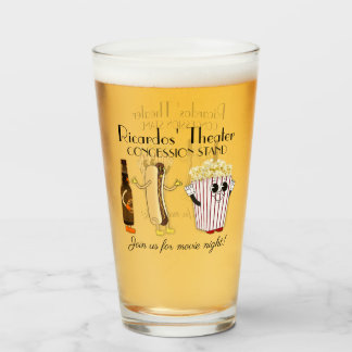 Movie Theatre Concession Stand Hotdog Popcorn Pint Glass
