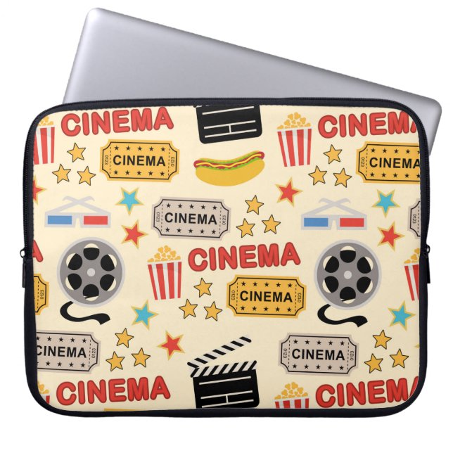 Movie Theatre Fun Pattern Laptop Sleeve (Front)