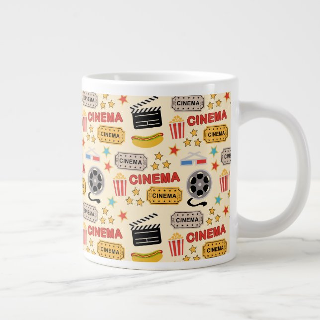 Movie Theatre Fun Pattern Large Coffee Mug (Right)