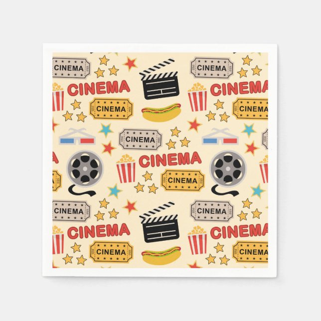 Movie Theatre Fun Pattern Napkin (Front)