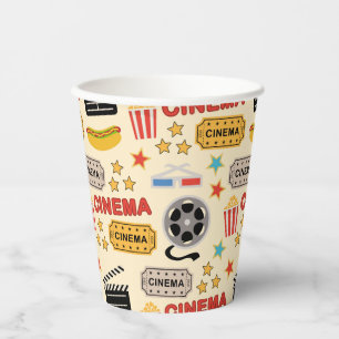 Movie Theatre Fun Pattern Paper Cups