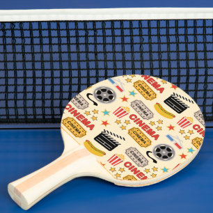 Movie Theatre Fun Pattern Ping Pong Paddle