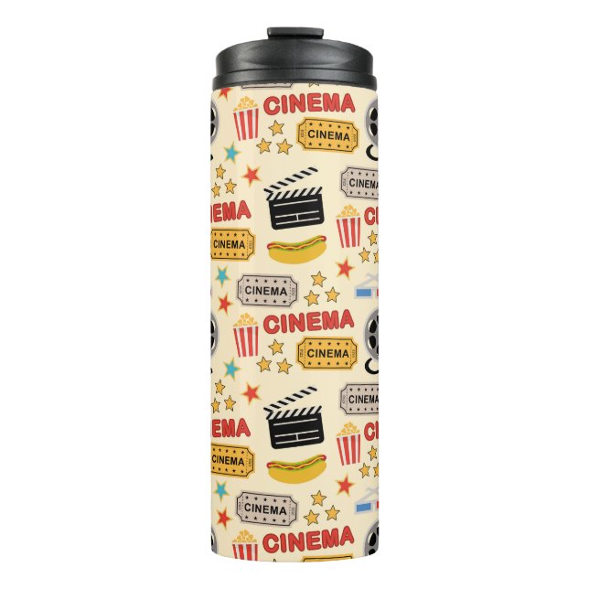 Movie Theatre Fun Pattern Thermal Tumbler (Front)