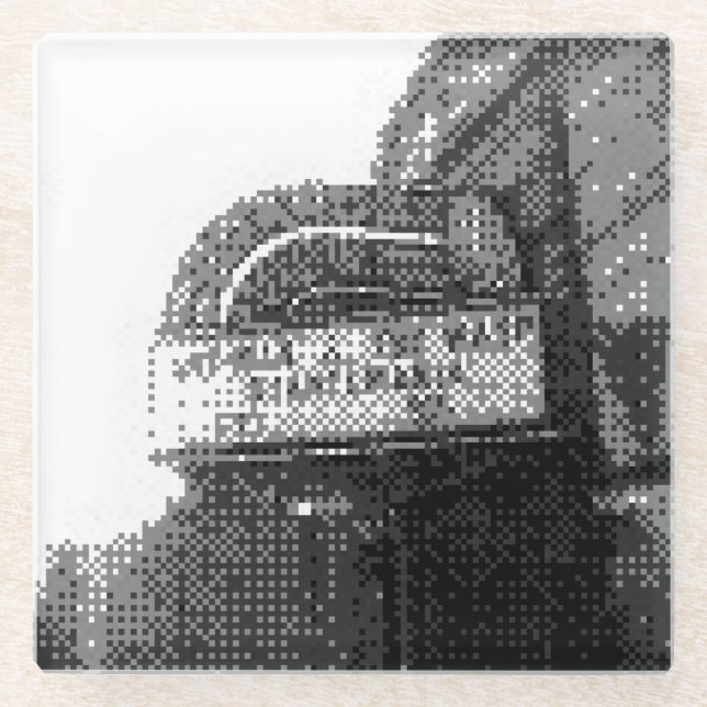 movie theatre marquee glass coaster (Front)