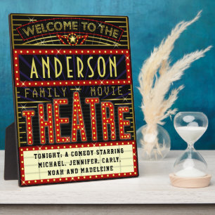 Movie Theatre Marquee Home Cinema Custom Name Plaque