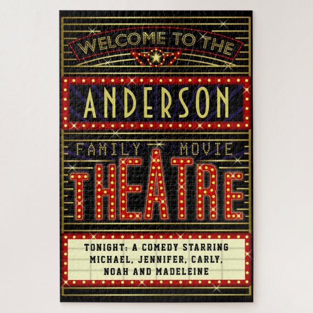 Movie Theatre Marquee Home Cinema | Name 20 x 30 Jigsaw Puzzle (Vertical)
