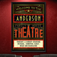 Movie Theatre Marquee Home Cinema | Name 24 x 36