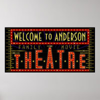 Movie Theatre Marquee Home Cinema Name Horizontal