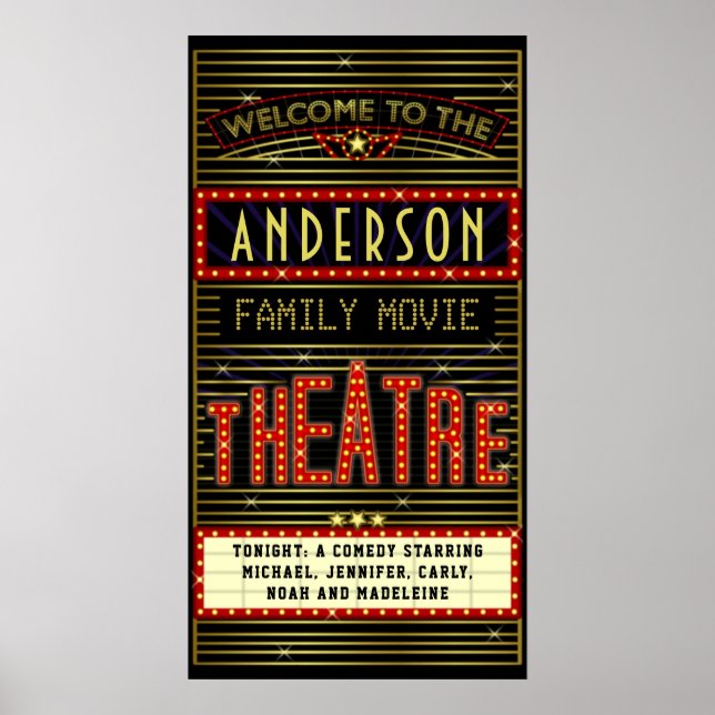 Movie Theatre Marquee Home Cinema | Name Long Poster (Front)