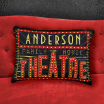 Movie Theatre Marquee Home Cinema | Personalised Decorative Cushion<br><div class="desc">Enjoy movie night in style with these original theatre / theatre accent pillows. Made to look like a retro cinema marquee with faux lights and lots of sparkle, these personalised rectangular pillows are the perfect ritzy accessory for any movie buff. The main colour scheme is red, gold and black. All...</div>