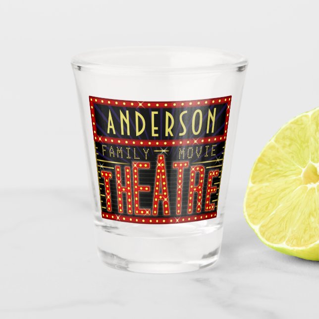 Movie Theatre Marquee Home Cinema | Personalised Shot Glass (Front)