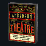 Movie Theatre Marquee Home Cinema | Personalised Wooden Box Sign<br><div class="desc">Enjoy family movie night in style with this original theatre / theatre wooden box sign. Made to look like a retro cinema marquee with faux lights and lots of sparkle, this personalised design is the perfect ritzy accessory for any movie buff. The main colour scheme is red, gold and black....</div>
