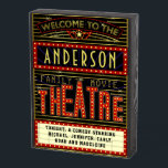 Movie Theatre Marquee Home Cinema | Personalised Wooden Box Sign<br><div class="desc">Enjoy family movie night in style with this original theatre / theatre wooden box sign. Made to look like a retro cinema marquee with faux lights and lots of sparkle, this personalised design is the perfect ritzy accessory for any movie buff. The main colour scheme is red, gold and black....</div>