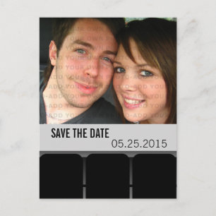 Movie Theatre Photo Save the Date Postcard, Grey Announcement Postcard
