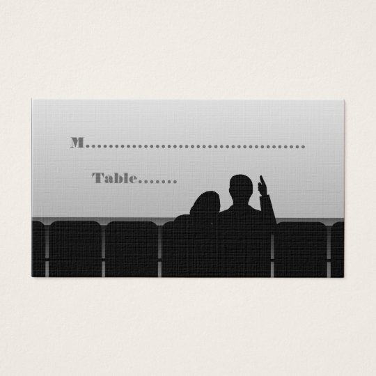 Movie Theatre Place Cards, Grey Business Card